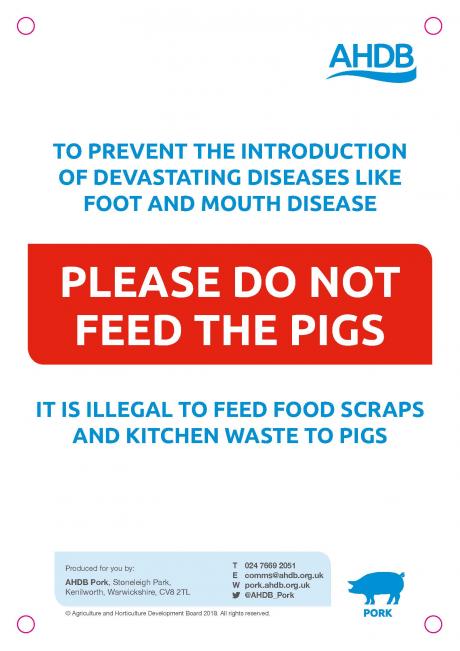 Dont feed pigs sign